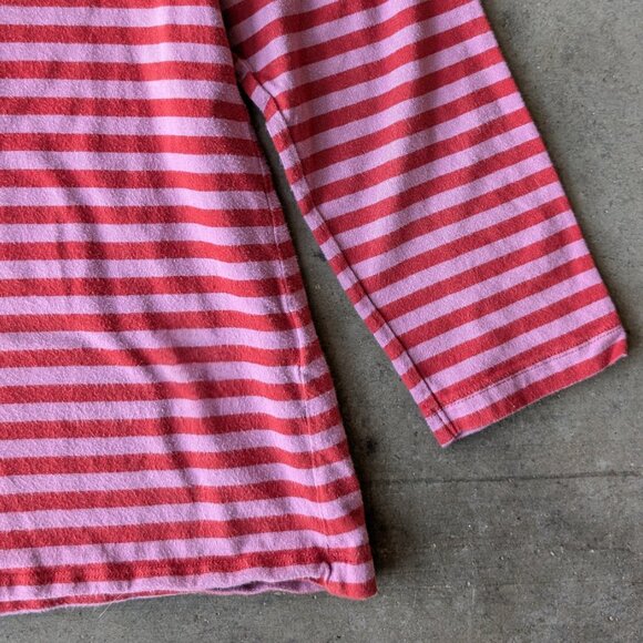 Gudrun Sjoden Essential Striped Top Red Pink Organic Cotton Long Sleeve large - Picture 3 of 6